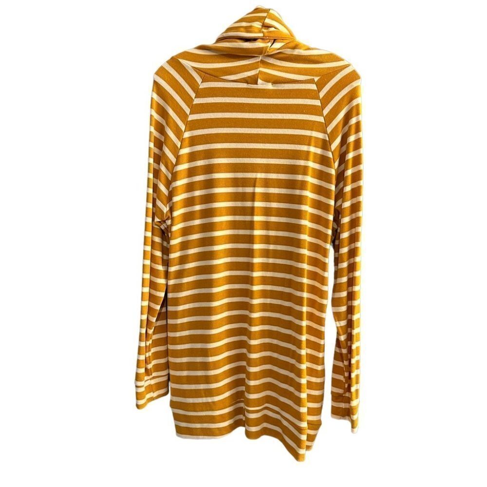 ❤️ Betsey’s Boutique Shop Striped Cowl Neck Sweatshirt Tunic Mustard D15 - Picture 4 of 11